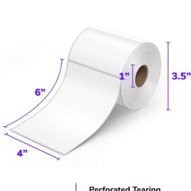 102mm x 150mm (4×6), 480 Label Rolls, 500 Labels Per Roll, 25mm Core  White, Permanent